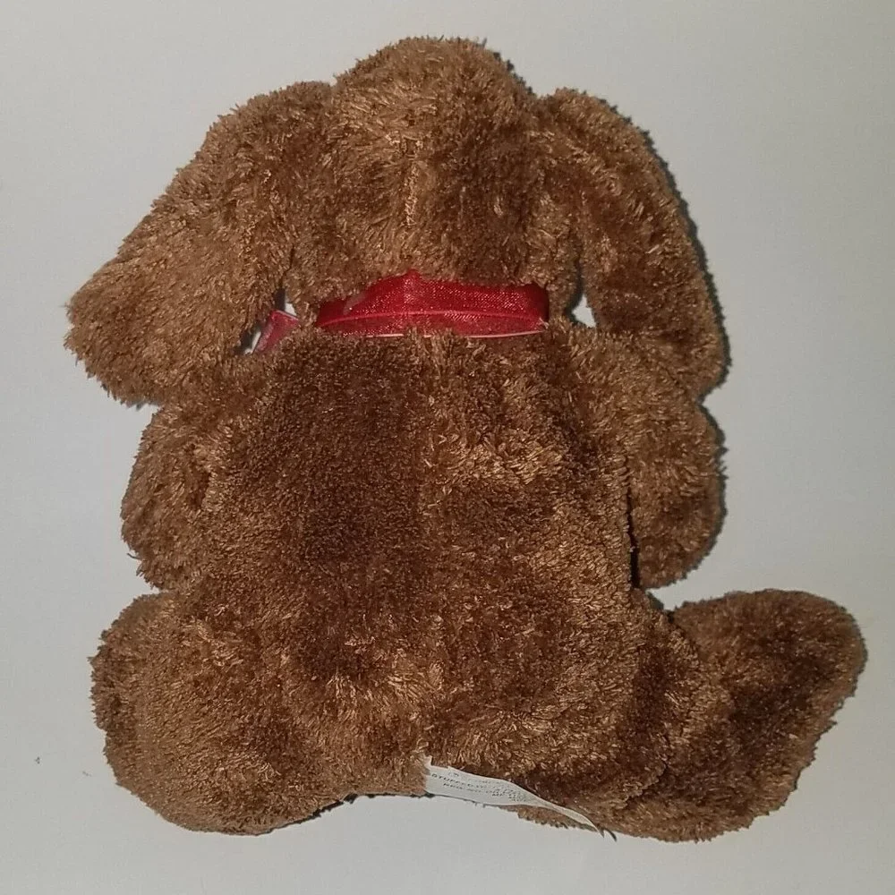 I Love You Brown Puppy Dog Plush Valentine's Day Stuffed Animal Gift Red Heart